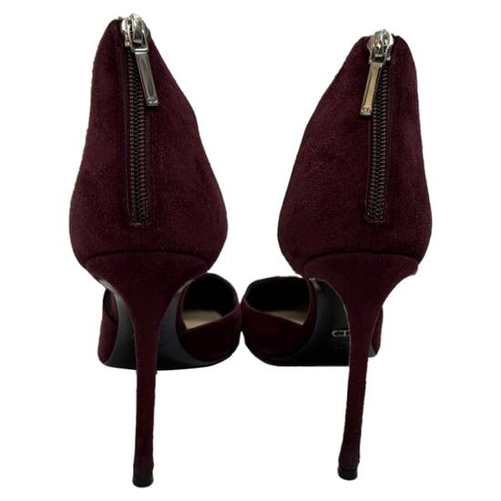 Dior Strappy Pointed-Toe Pumps in Burgundy Suede - Image 3