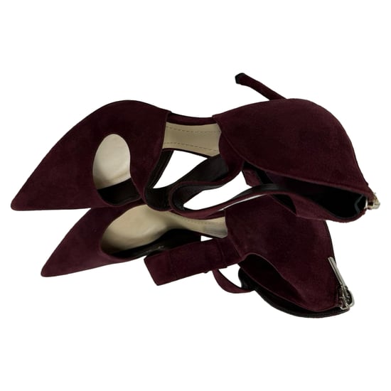Dior Strappy Pointed-Toe Pumps in Burgundy Suede - Image 5