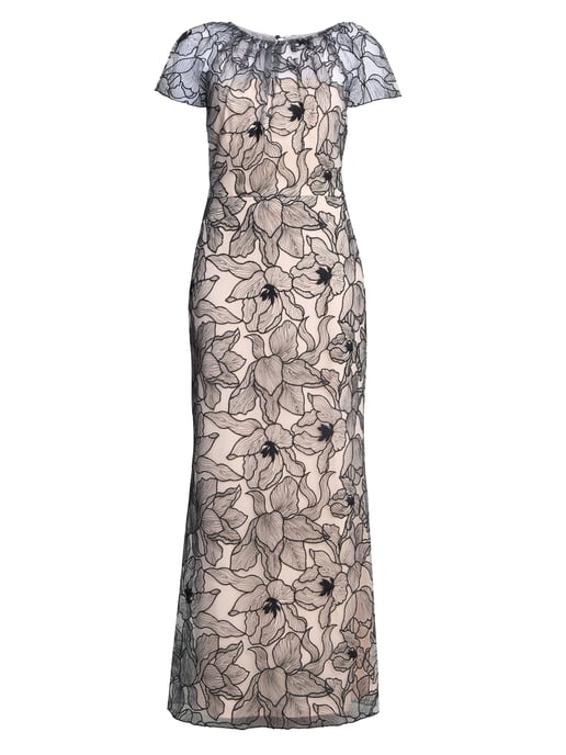 Marie-Claire Floral Embroidered Mesh Maxi Dress - Image 5