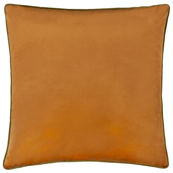 Furn Meridian Velvet Cushion Cover, Ginger/Olive - Image 2