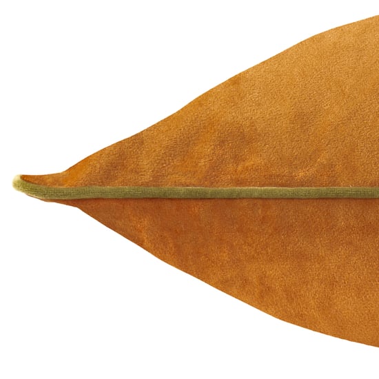 Furn Meridian Velvet Cushion Cover, Ginger/Olive - Image 4
