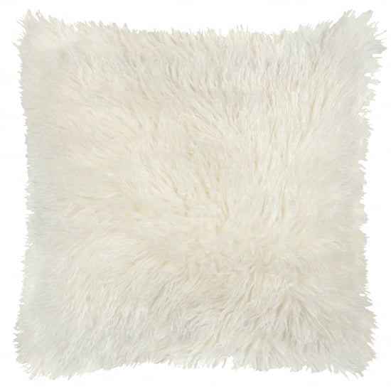 Furn Rowan Faux Fur Polyester Filled Cushion, Ecru - Image 2