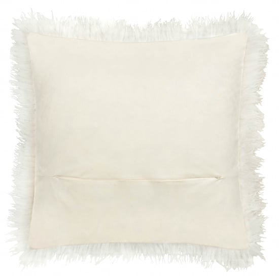 Furn Rowan Faux Fur Polyester Filled Cushion, Ecru - Image 3