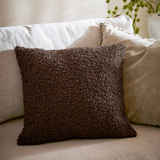 Yard Cabu Chunky Boucle Cushion Cover, Chocolate - Image 1