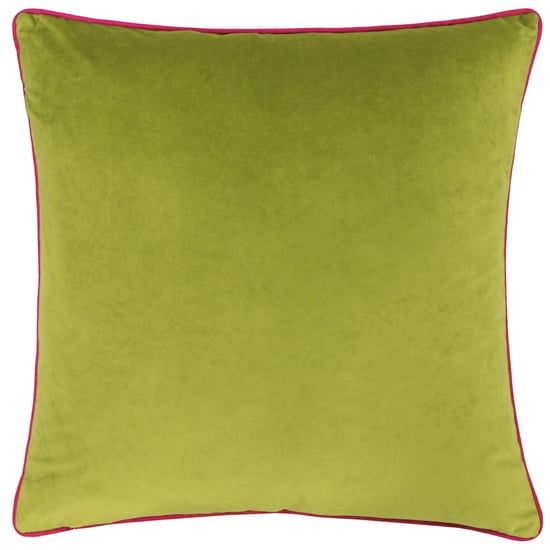 Furn Meridian Velvet Cushion Cover, Lime/Hot Pink - Image 2