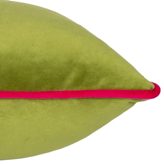 Furn Meridian Velvet Cushion Cover, Lime/Hot Pink - Image 4