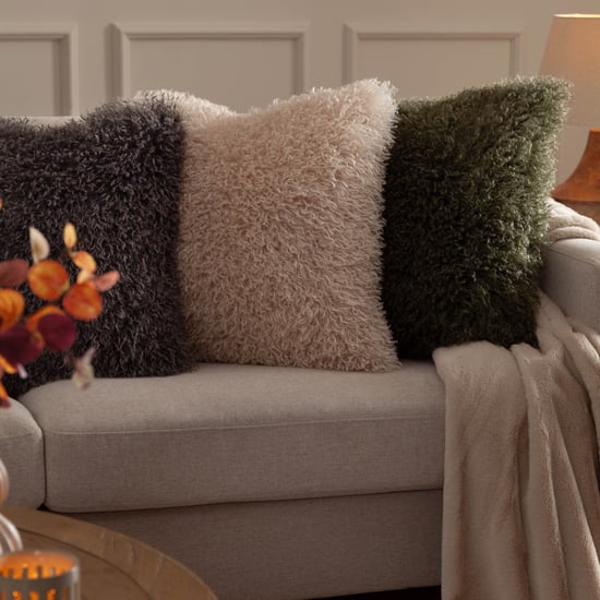 Furn Rowan Faux Fur Cushion Cover, Grey - Image 6