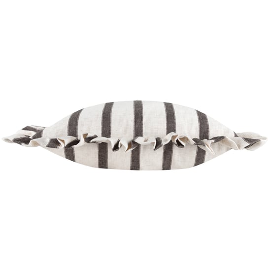 Wylder Connie Striped Ruffle Cushion Cover, Chocolate - Image 3