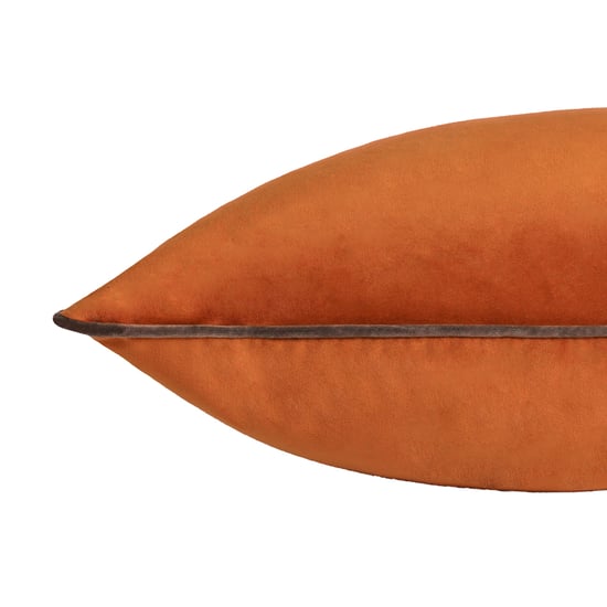 Furn Meridian Velvet Cushion Cover, Pumpkin/Mocha - Image 4