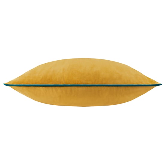 Furn Meridian Velvet Cushion Cover, Ochre/Teal - Image 3