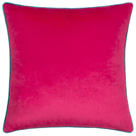 Furn Meridian Velvet Cushion Cover, Raspberry/Teal - Image 2