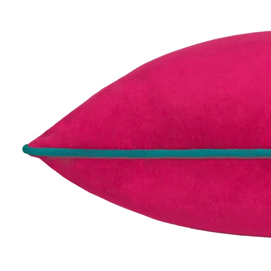 Furn Meridian Velvet Cushion Cover, Raspberry/Teal - Image 4