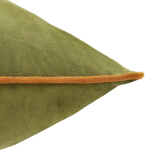 Furn Meridian Velvet Cushion Cover, Olive/Ginger - Image 4