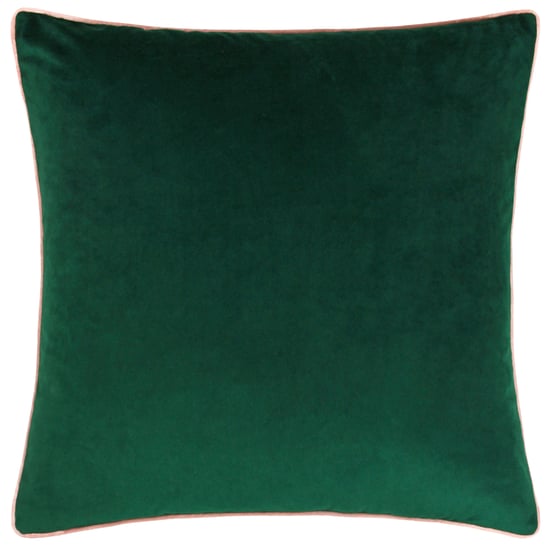 Furn Meridian Velvet Cushion Cover, Emerald/Blush - Image 2
