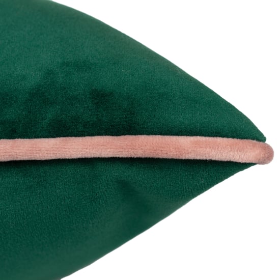 Furn Meridian Velvet Cushion Cover, Emerald/Blush - Image 4