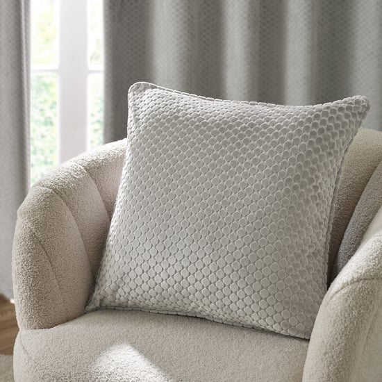 Paoletti Neptune Velvet Cushion Cover, Silver - Image 1