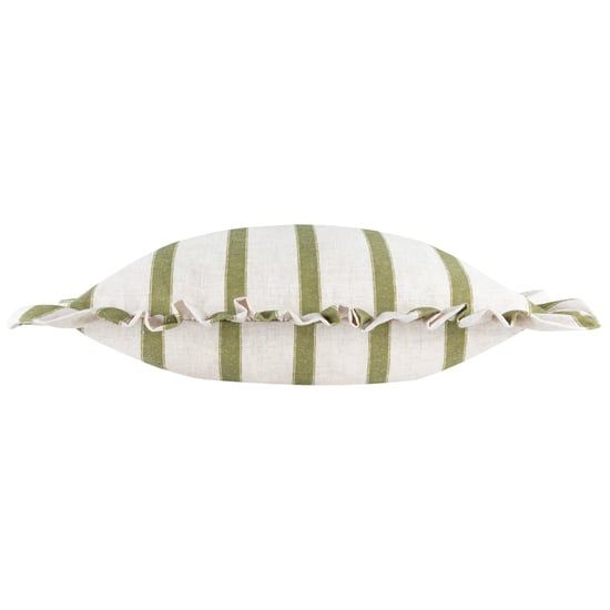 Wylder Connie Striped Ruffle Cushion Cover, Olive - Image 3