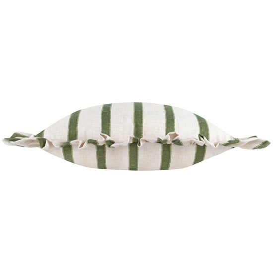 Wylder Connie Striped Ruffle Cushion Cover, Moss - Image 3