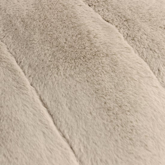 Paoletti Empress Faux Fur Cushion Cover, Oatmeal - Image 4