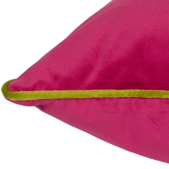 Furn Meridian Velvet Cushion Cover, Hot Pink/Lime - Image 4