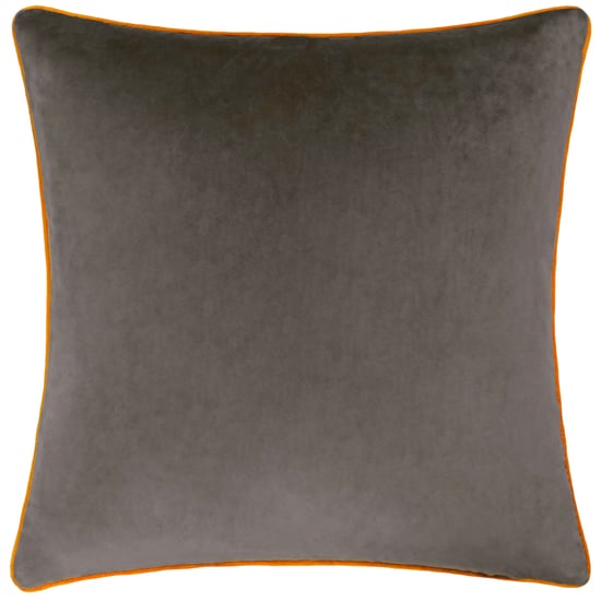 Furn Meridian Velvet Feather Filled Cushion, Mocha/Pumpkin - Image 2