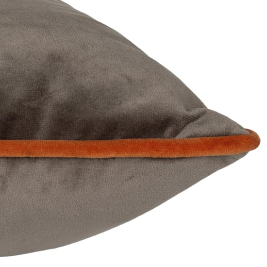 Furn Meridian Velvet Feather Filled Cushion, Mocha/Pumpkin - Image 4