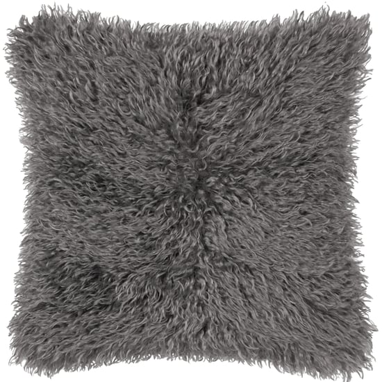 Furn Rowan Faux Fur Polyester Filled Cushion, Grey - Image 4