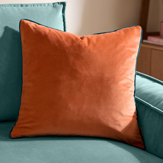 Furn Meridian Velvet Feather Filled Cushion, Tiger/Teal - Image 1