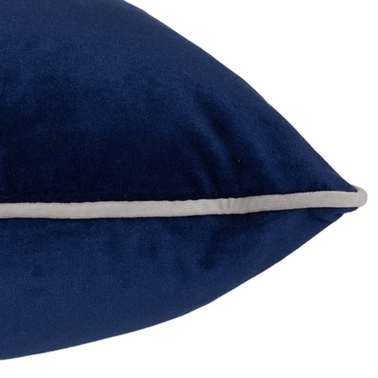 Furn Meridian Velvet Cushion Cover, Navy/Silver - Image 4