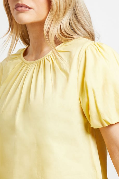 Bow Back Puff Sleeve Poplin Top - Image 5
