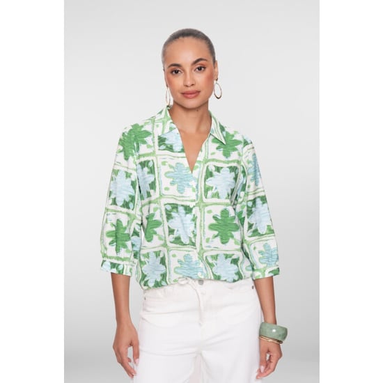 Geisha blouse 63470-20 530 green/light blue - Image 2