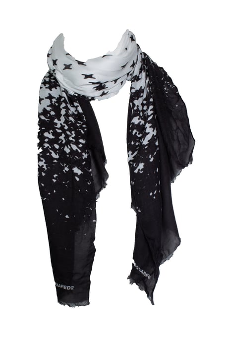 Dsquared2, svartvit mönstrad halsduk - Image 1