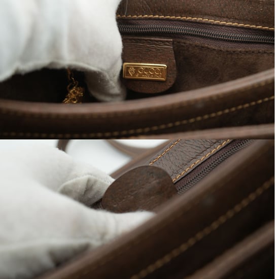 Vintage Gucci leren crossbodytas met GG-logo - Image 6