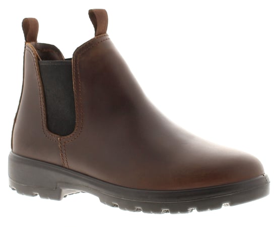 Mens Ladies Smart Boots Chelsea Boot Boulder Leather brown - Image 1