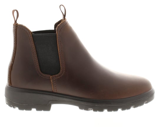 Mens Ladies Smart Boots Chelsea Boot Boulder Leather brown - Image 2
