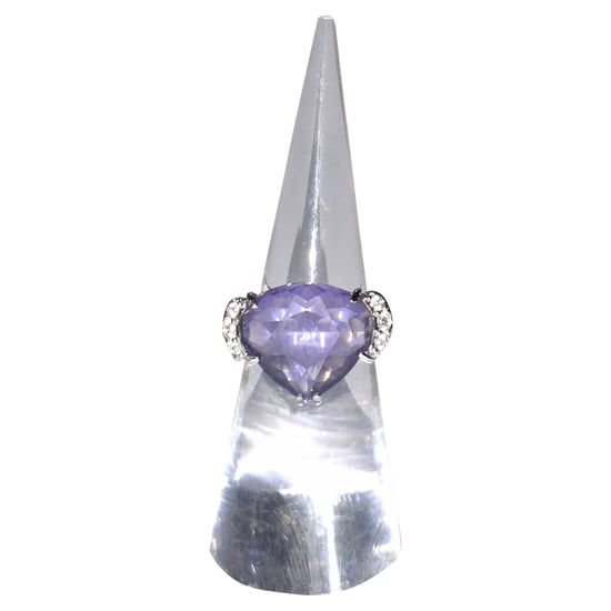 Ring met Swarovski-kristallen in paars rhodiummetaal - Image 2