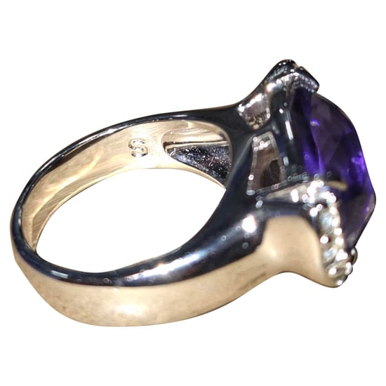 Ring met Swarovski-kristallen in paars rhodiummetaal - Image 4