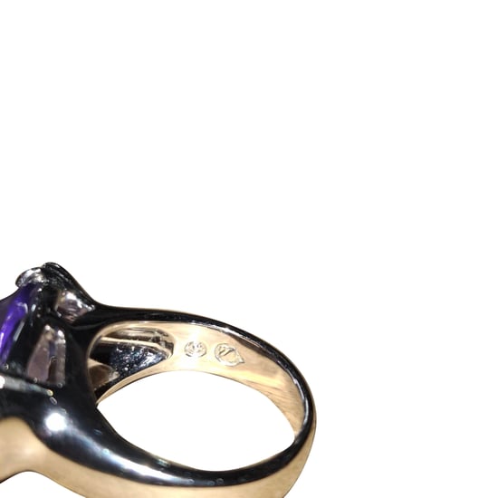 Ring met Swarovski-kristallen in paars rhodiummetaal - Image 5