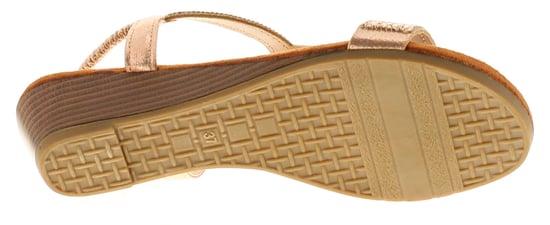Platino Womens Wedge Sandals Sparkle Twinkle Elasticated gold - Image 5