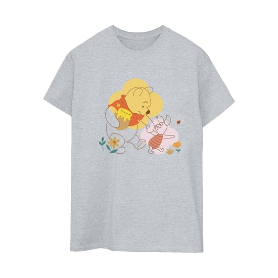 Disney Dames/Dames Winnie De Poeh Knorretje Katoenen Vriendje T-shirt (Sportgrijs) - Image 1