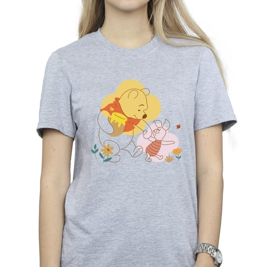 Disney Dames/Dames Winnie De Poeh Knorretje Katoenen Vriendje T-shirt (Sportgrijs) - Image 3