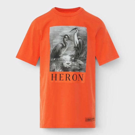 Heron Oversized T-Shirt Orange Black - Image 1