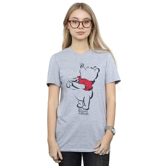Disney Womens/Ladies Winnie The Pooh Drawing Cotton Boyfriend T-Shirt (Sports Grey) - Image 2
