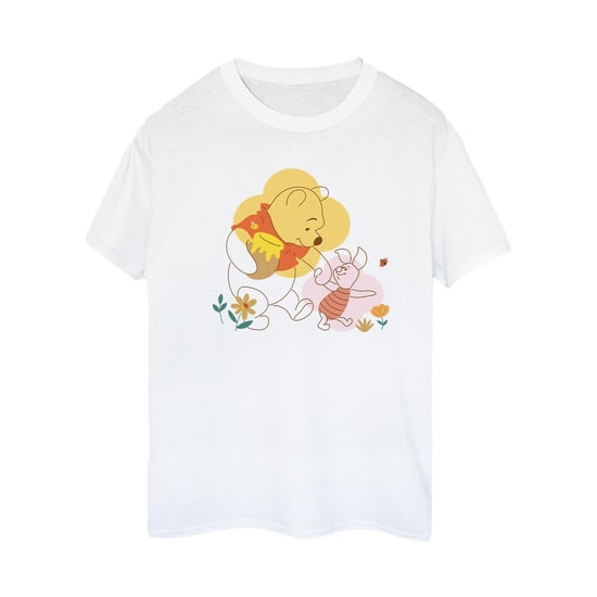 Disney Dames/Dames Winnie De Poeh Knorretje Katoenen Vriendje T-shirt (Wit) - Image 1