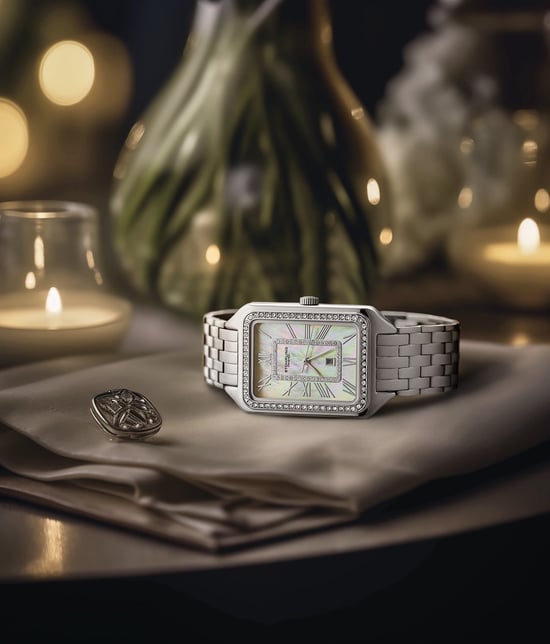 Stührling Lustra 4061 Rectangle Quartz Fashion Watch with Crystals 32mm - Image 2