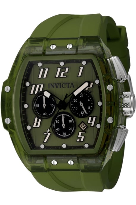 Invicta S1 Rally 49980 Herenhorloge - Quartz Uurwerk - Roestvrij Staal met Groene Wijzerplaat - 47 mm - Image 1