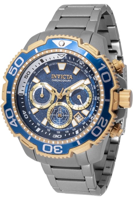 Invicta TI-22 49496 Herrklocka - Kvartsrörelse - Titan med Blå Urskiva - 48 mm - Image 1