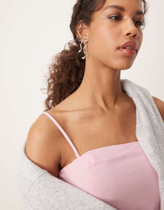 Abercrombie & Fitch strapless klänning med bubbelkant i miniformat i rosa - Image 4