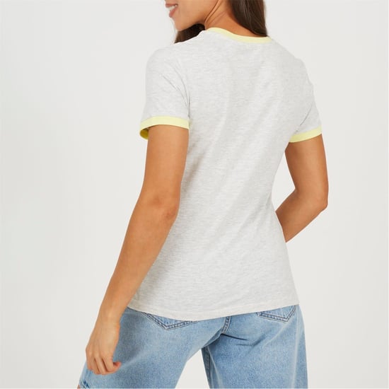 Women's Brave Soul Camper Ringer T-Shirt in PGry Marl/Lmnde - Image 2