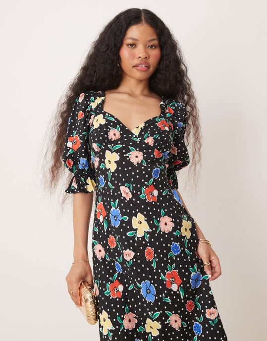 Miss Selfridge Petite midi teklänning i blommönster - Image 2